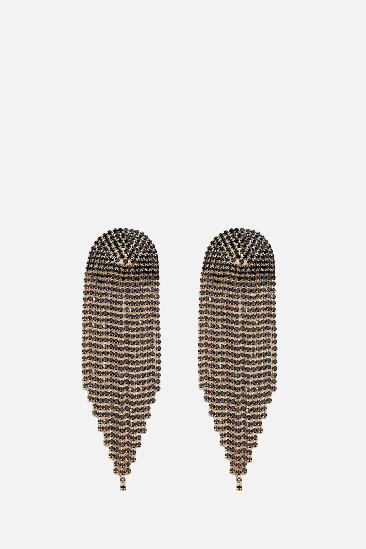 Black & Gold Drop Statement Earrings - Image 3