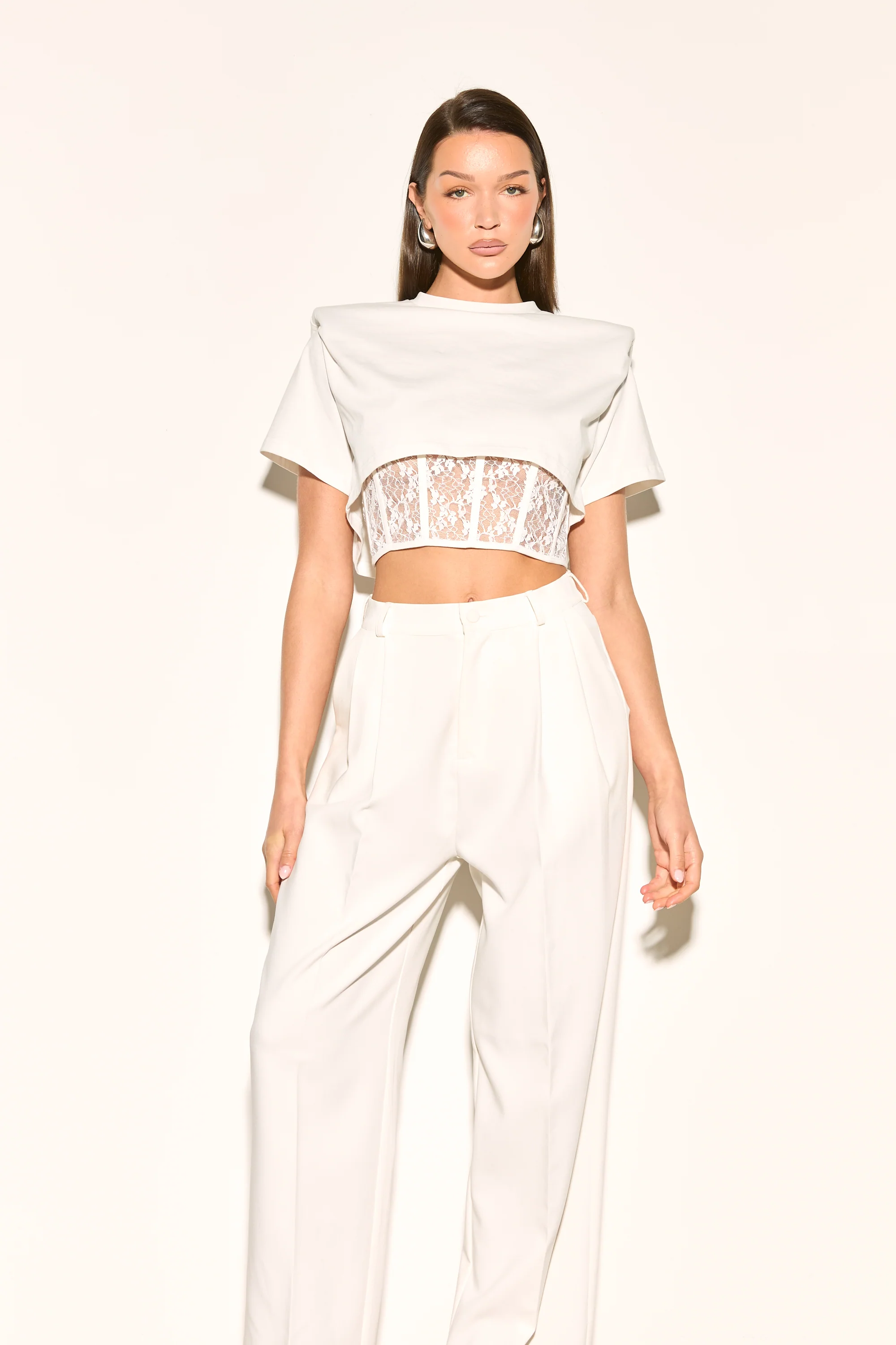 CLARA White Lace Corset T-Shirt - Image 4