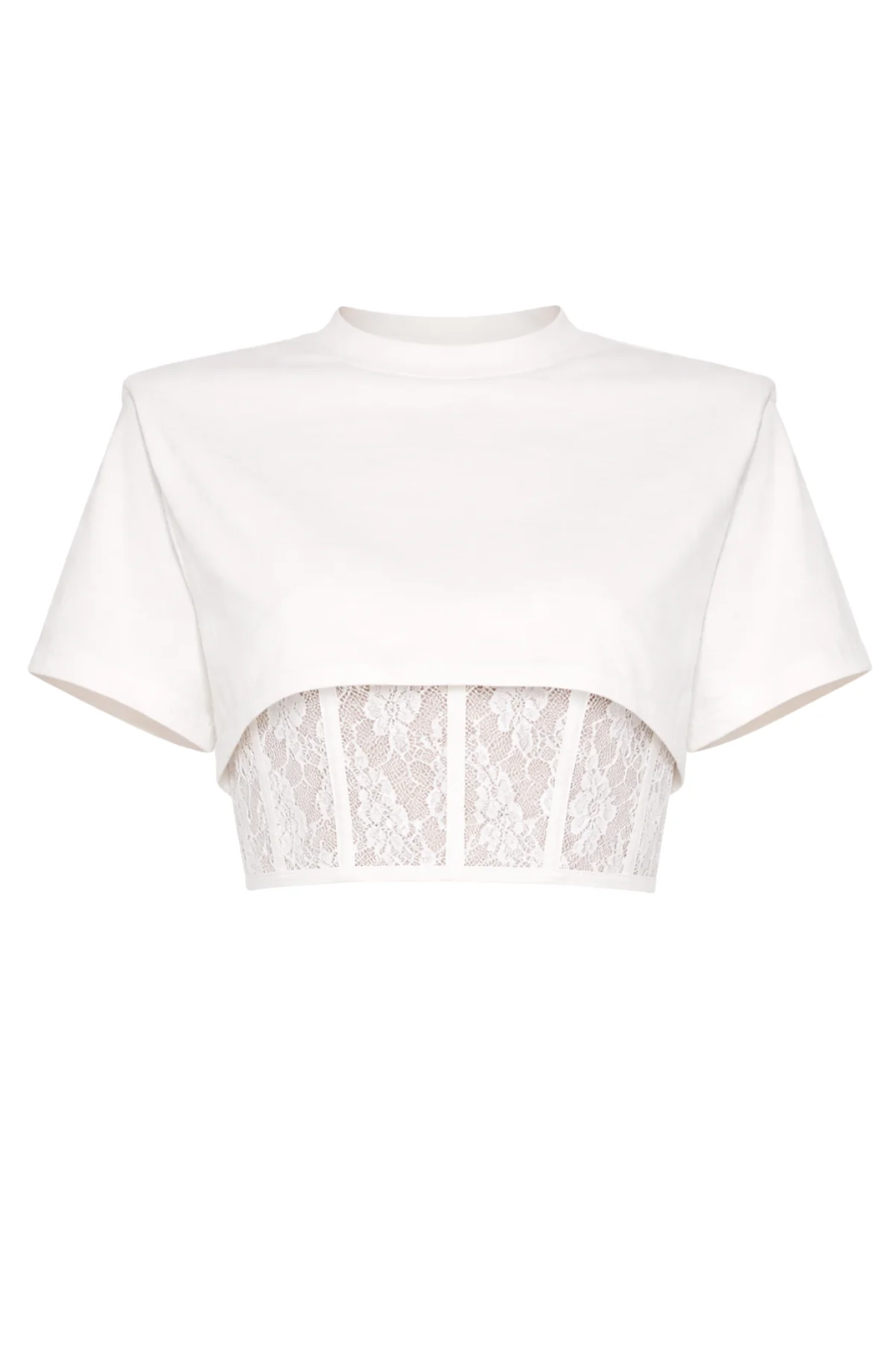 CLARA White Lace Corset T-Shirt - Image 8
