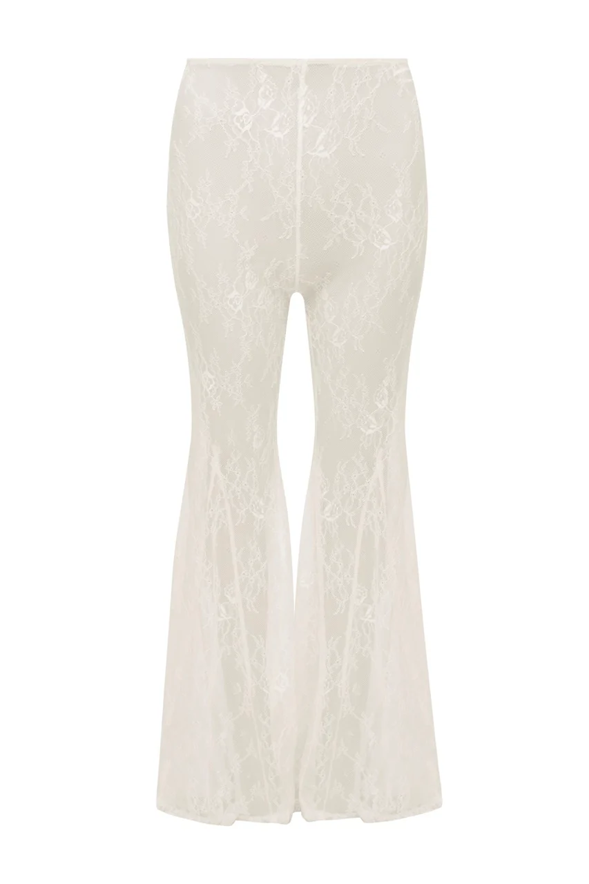 DAKOTA Cream Lace Flared Trouser - Image 7