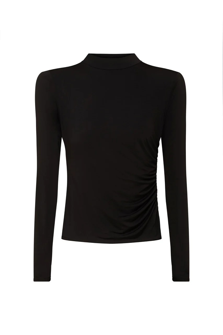 ELLE Black Stretch Shoulder Pad Top - Image 7