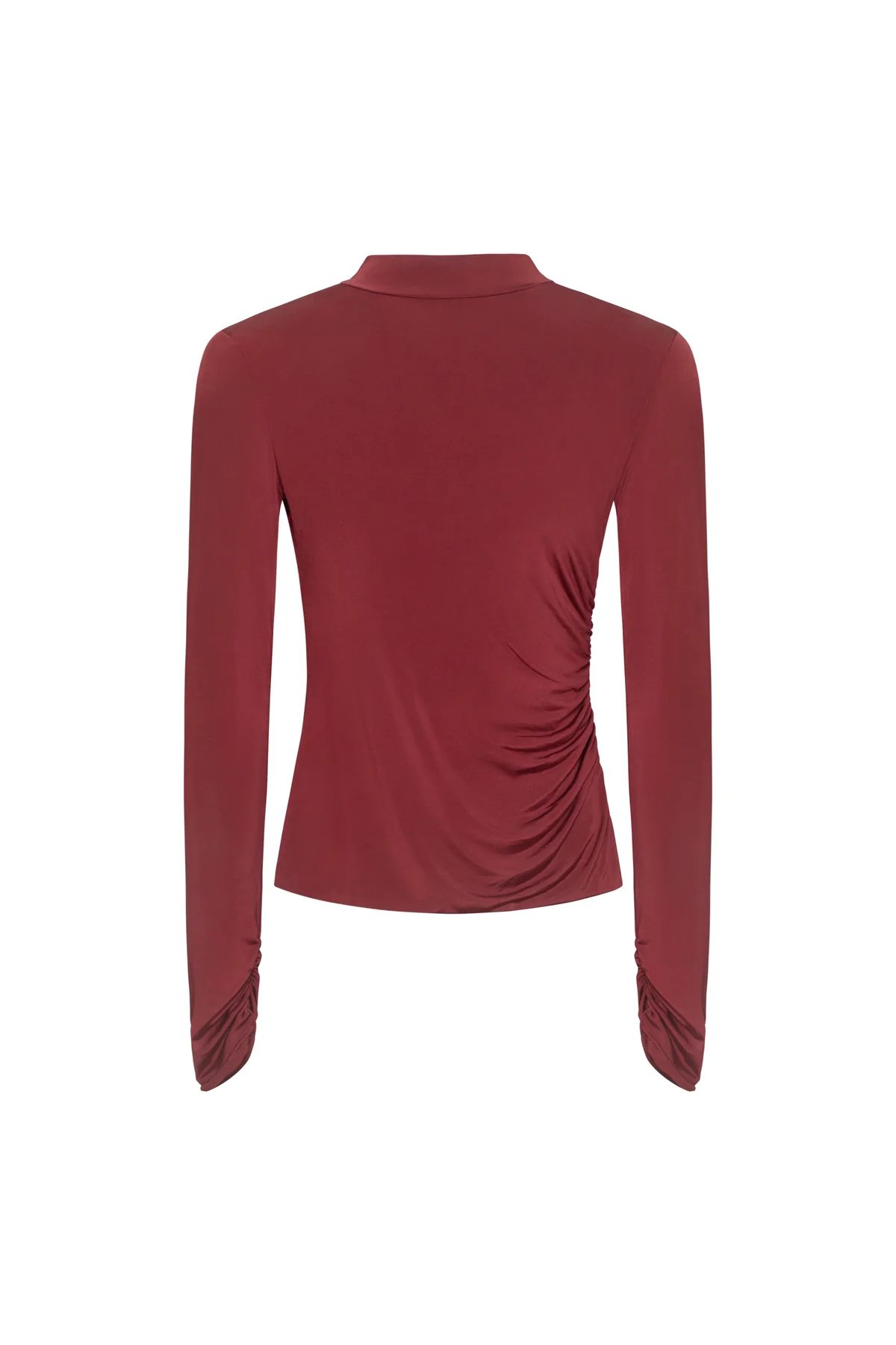 ELLE Burgundy Stretch Shoulder Pad Top - Image 7