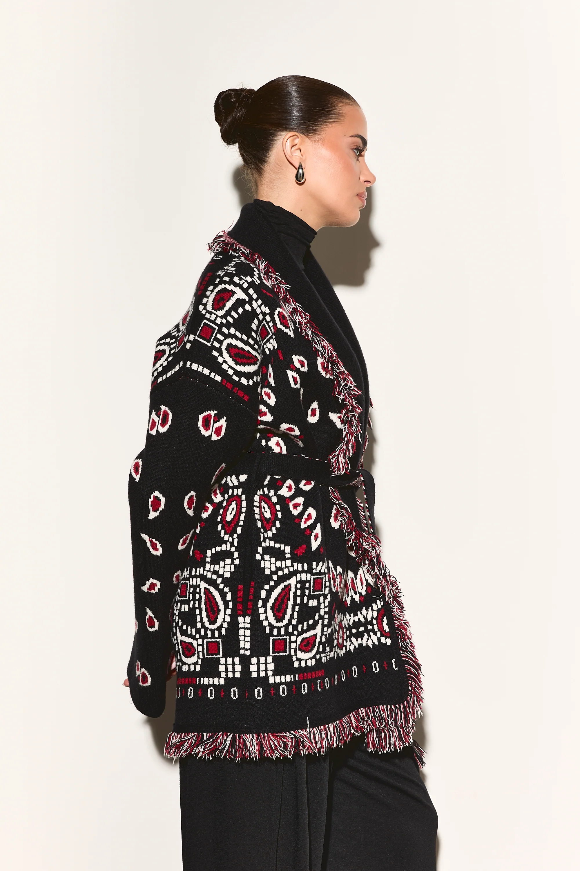 JAYLA Black Paisley Long Cardigan - Image 5