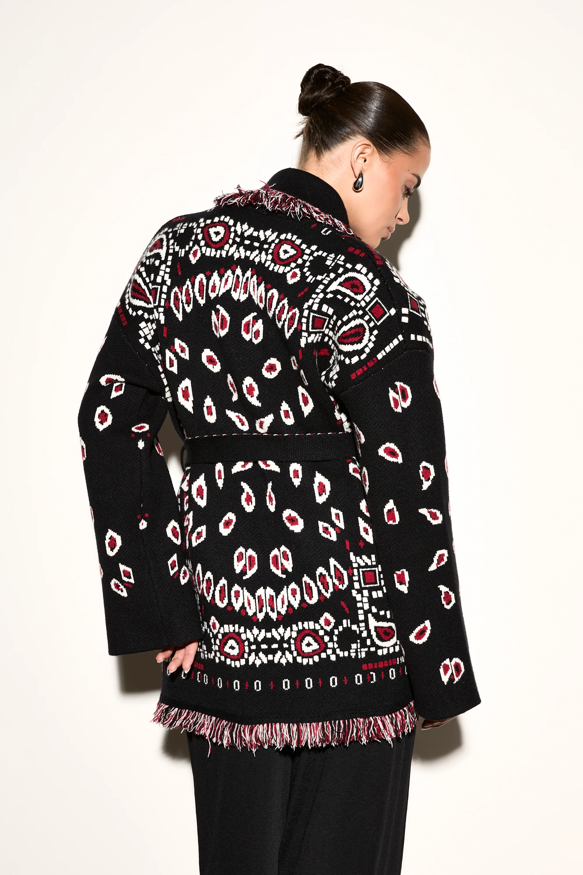 JAYLA Black Paisley Long Cardigan - Image 6