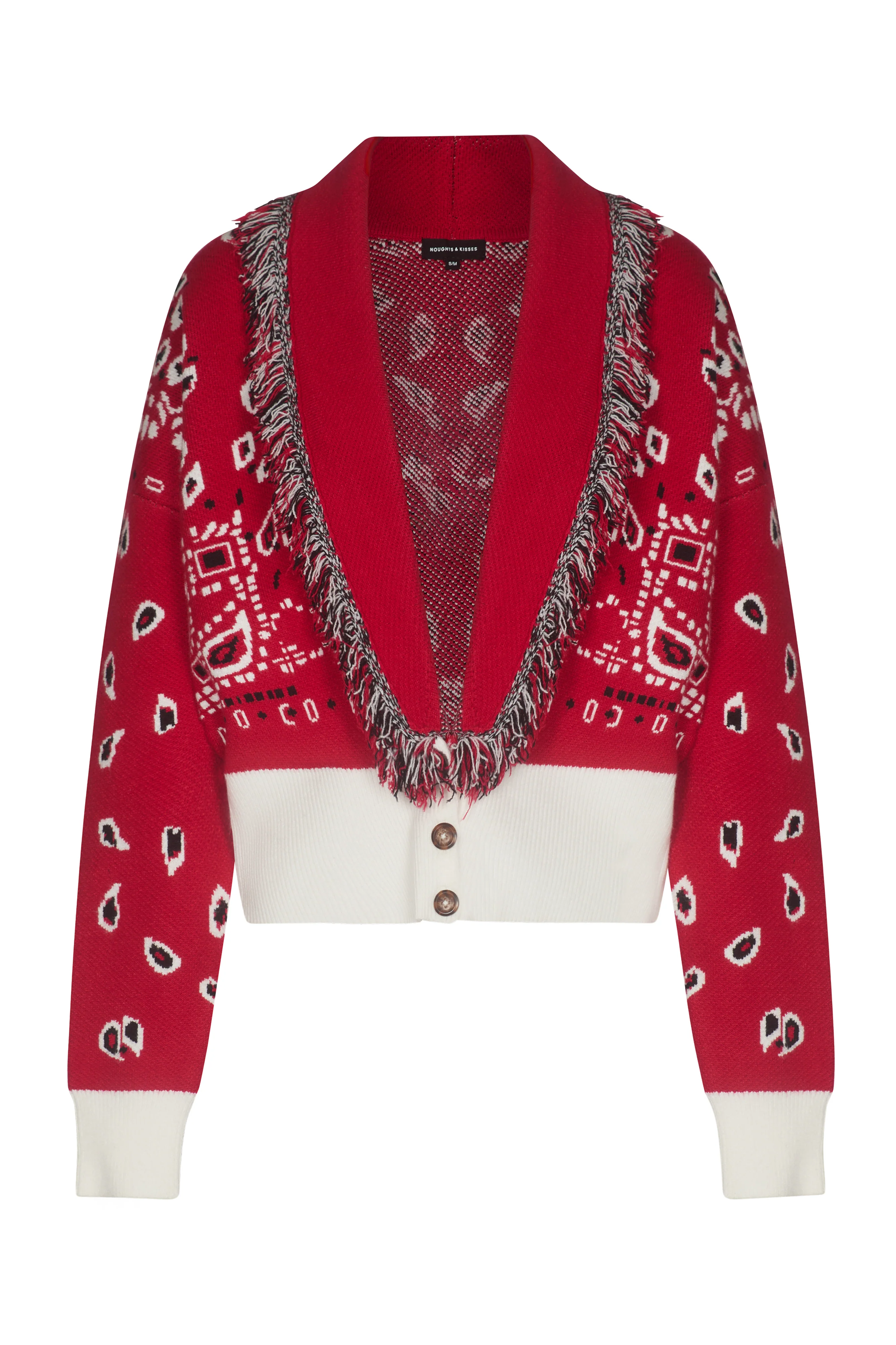 LANA Red Paisley Short Cardigan - Image 9