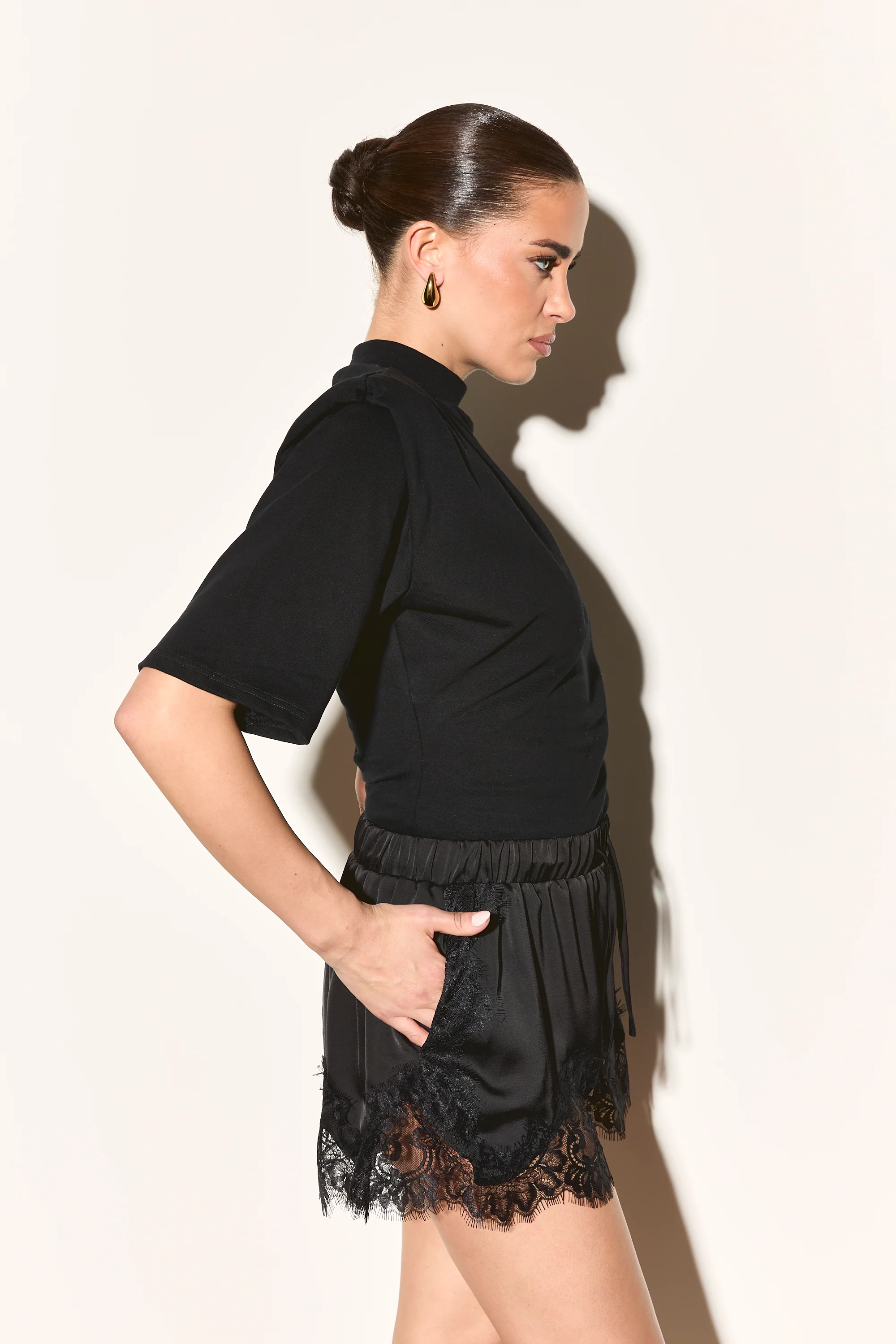 LEOLA Black Lace Shorts - Image 3