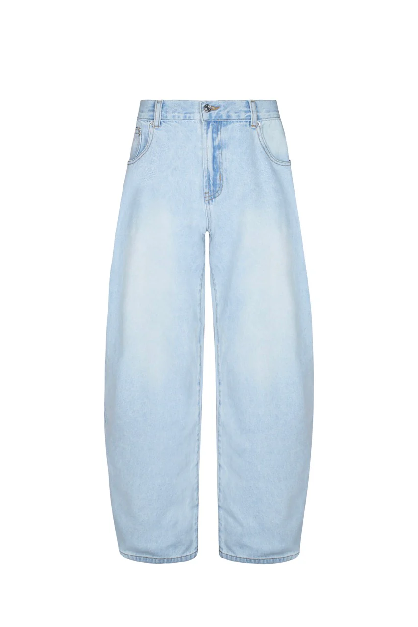 ROMI Blue Denim Wash Barrel Jeans - Image 5