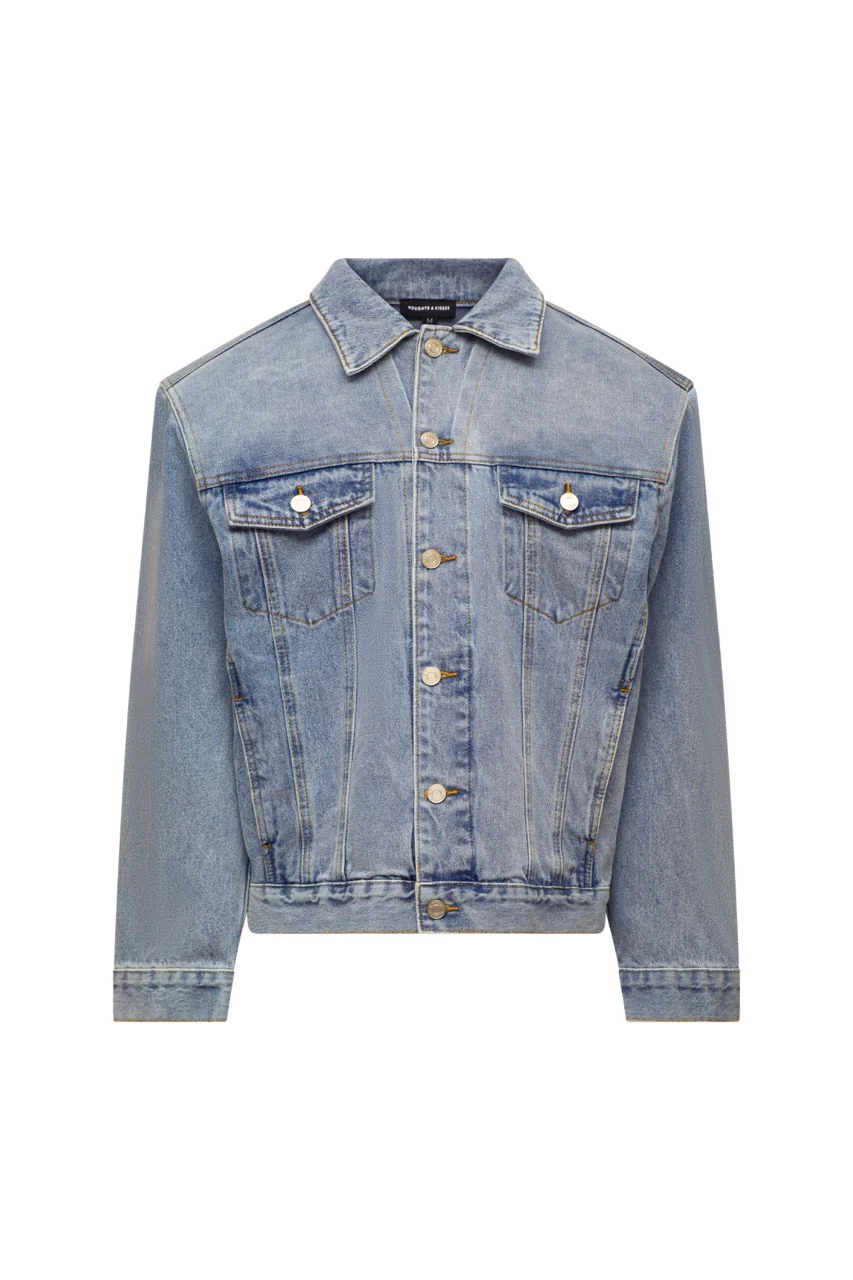 SIANNA Structured Shoulder Denim Jacket - Image 7