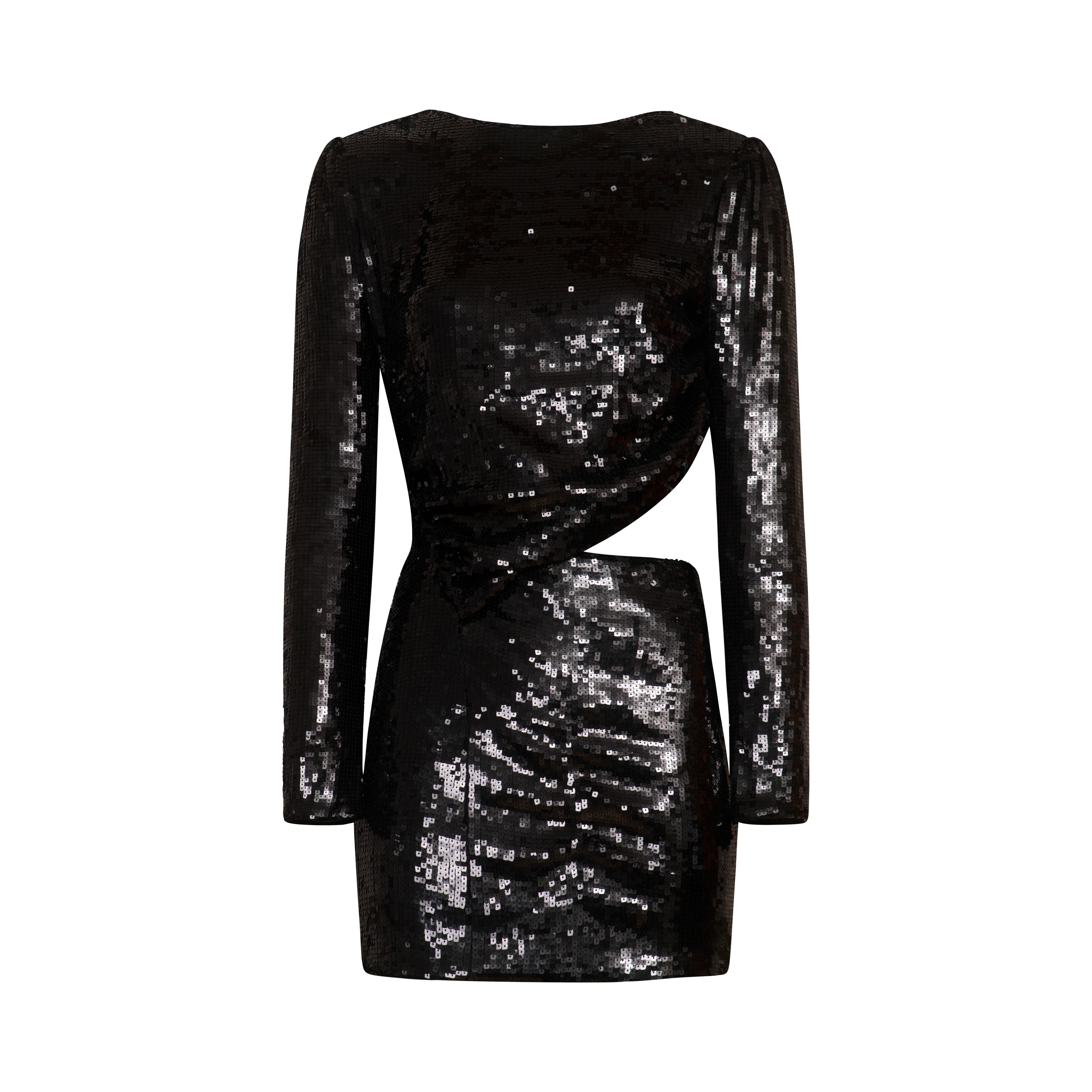 SOFÍA Black Sequin Cut Out Dress - Image 8